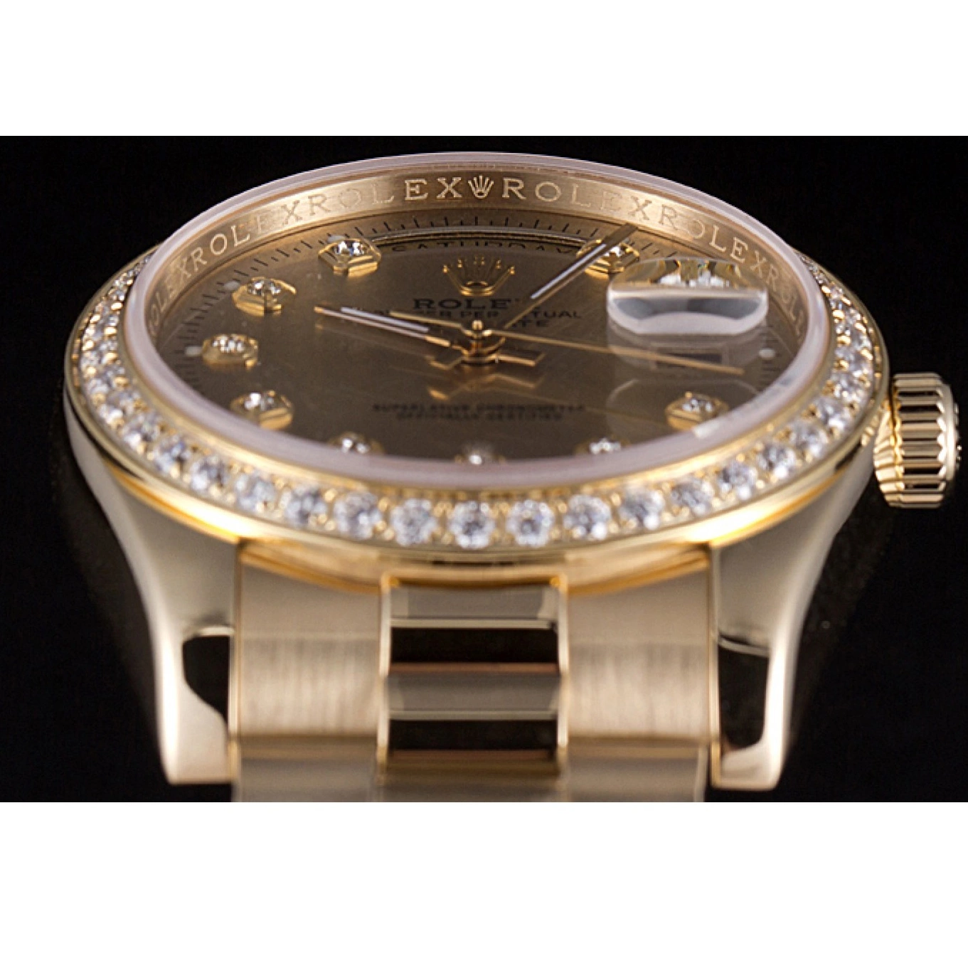AAA Replica Watches Stainless 18k Day-Date Gold Steel Rolex Dial Plated Yellow Gold 0815